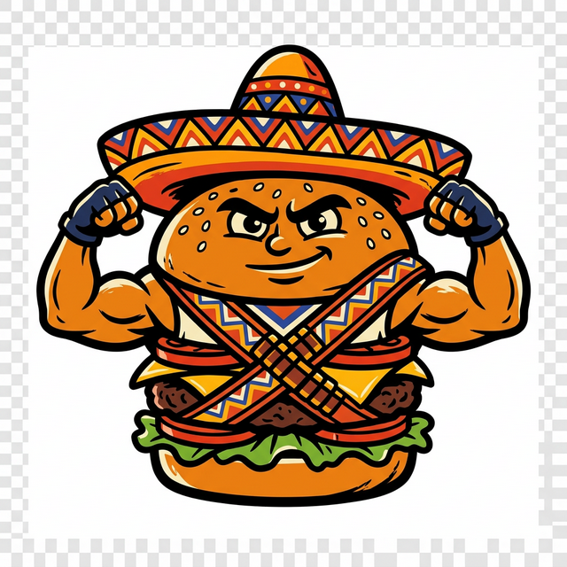 Macho Burger Mascot